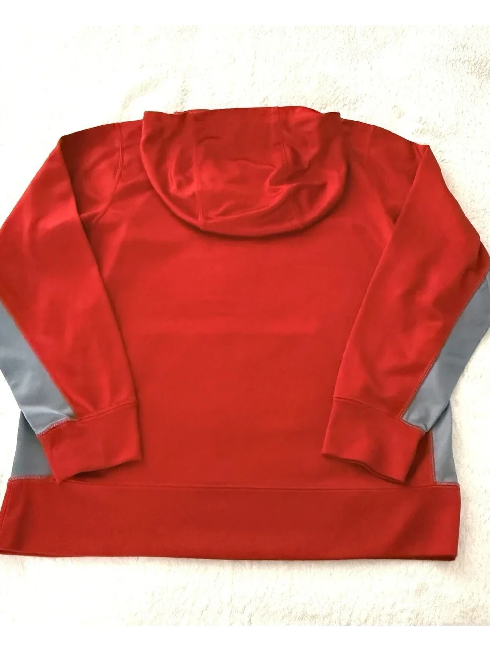 Nike Therma Fit Hoodie Youth XL Red Gray Pullover Swoosh Athletic